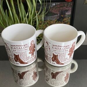 Two Vintage Coffee Mugs-Advertisements F/ 1906 Sears, Roebuck & Co. Catalog